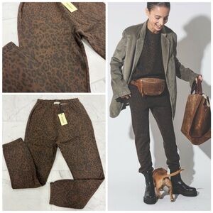 Leopard Print Brown Pants